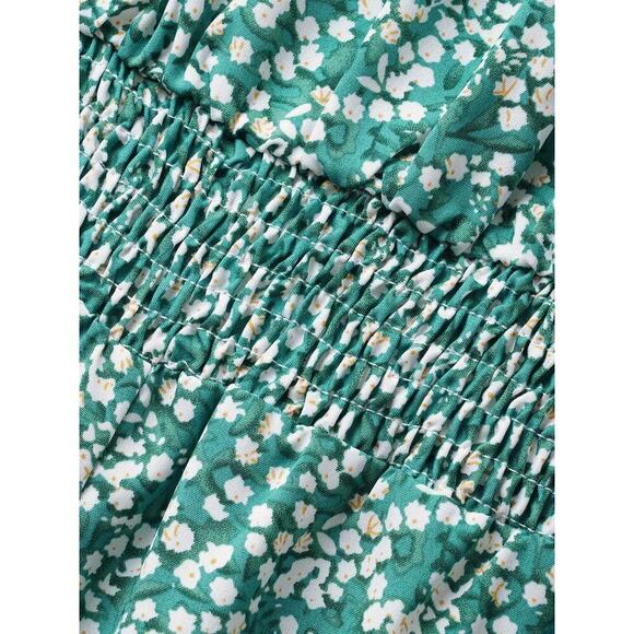 🔥SALE 1X 14 16 Plus Size Green BloomChic Jumpsuit Mock Neck Floral zipper Pocket - Picture 5 of 8